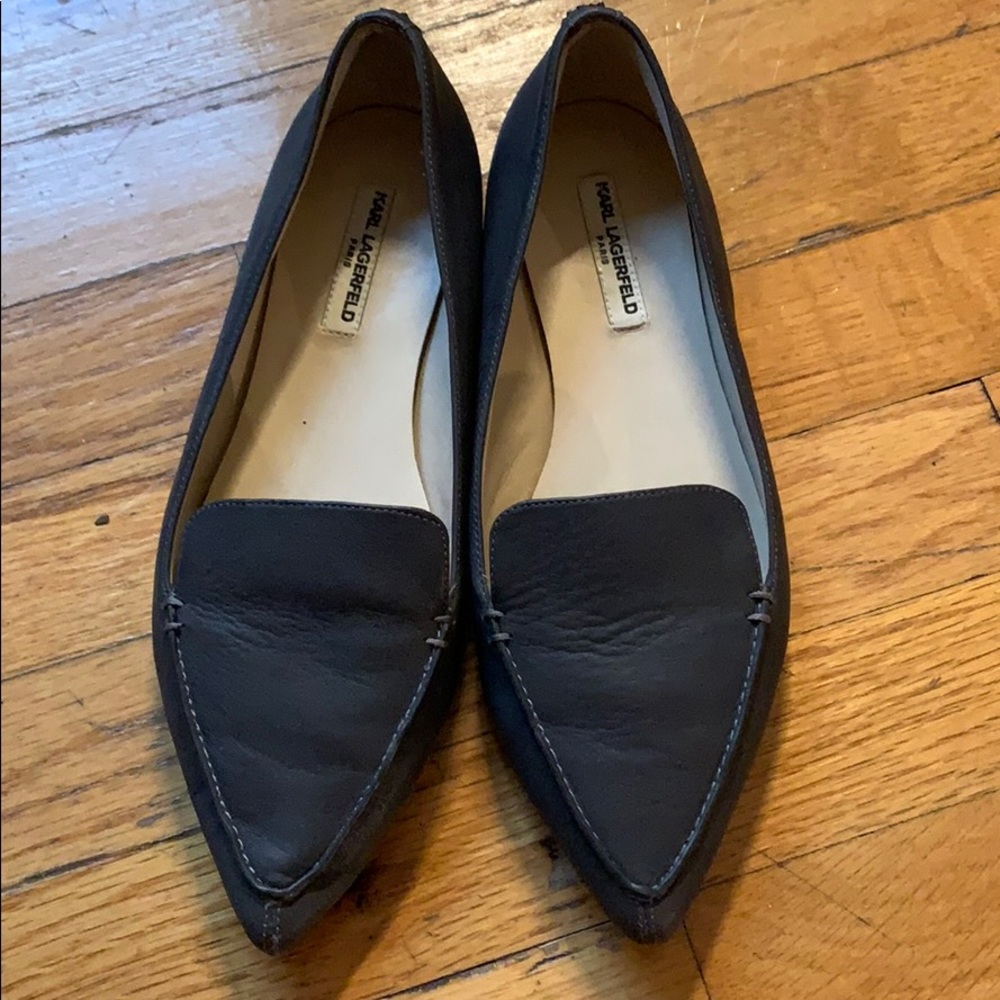 Karl Lagerfeld leather flats